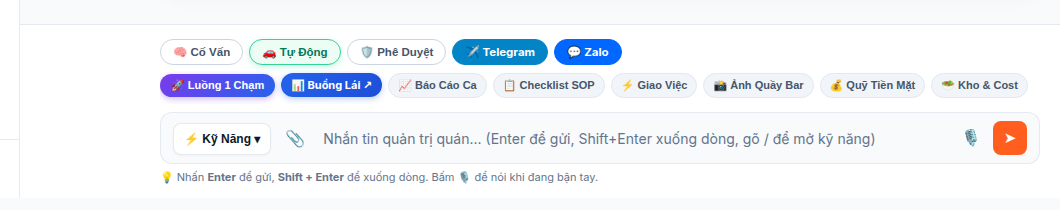 Thanh chat và nút 1 chạm tinh gọn