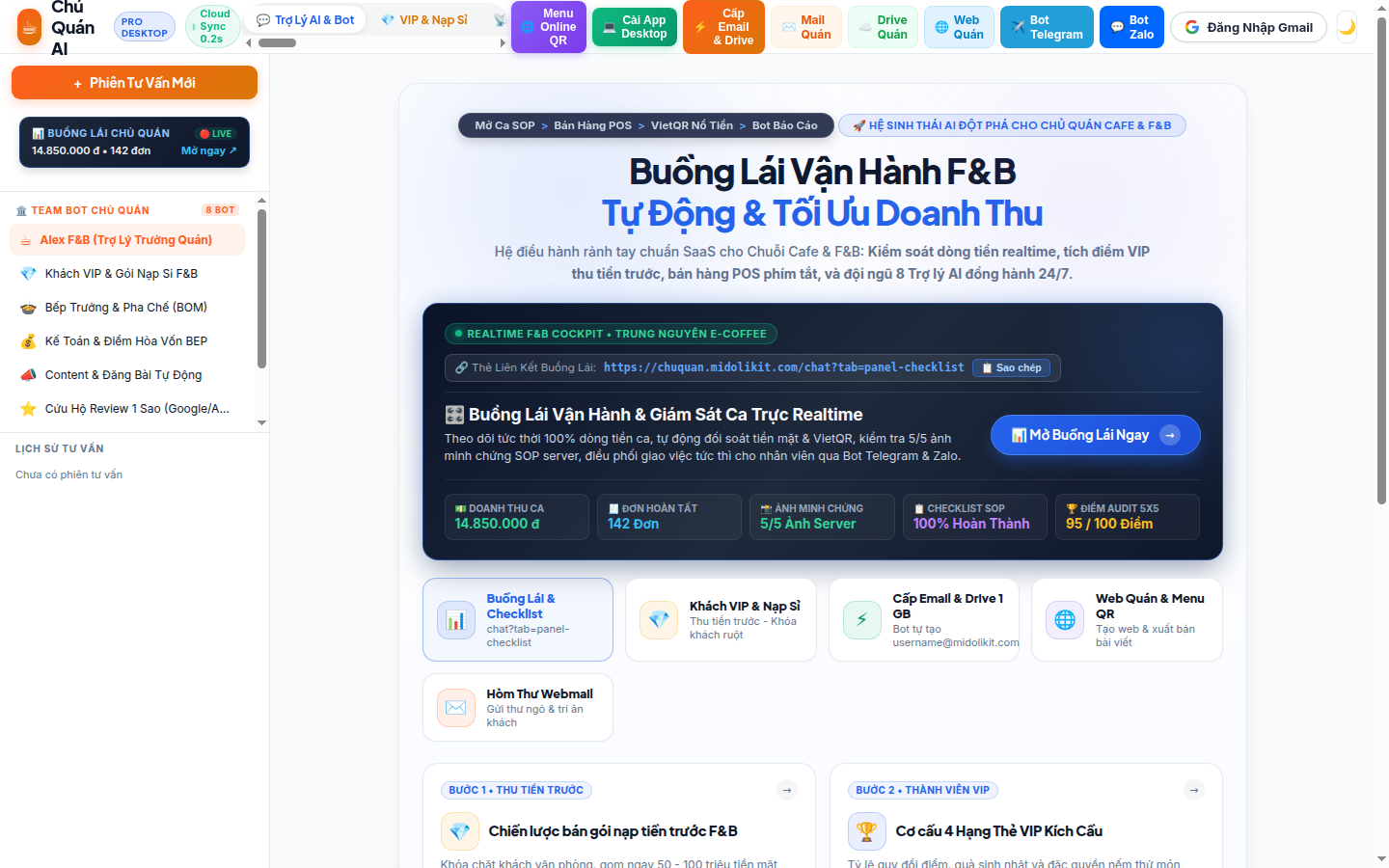 Màn hình sơ đồ bàn và gọi món POS